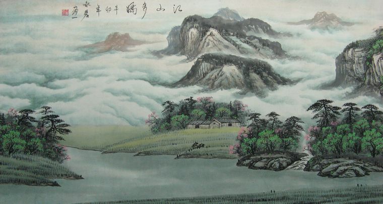 三尺国画山水